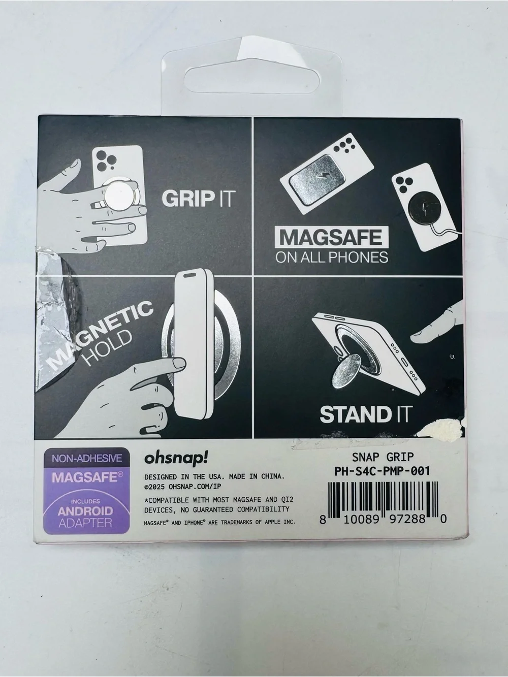 Oh snap! Pink magnetic snap grip that fits most compatible mag safe phones .